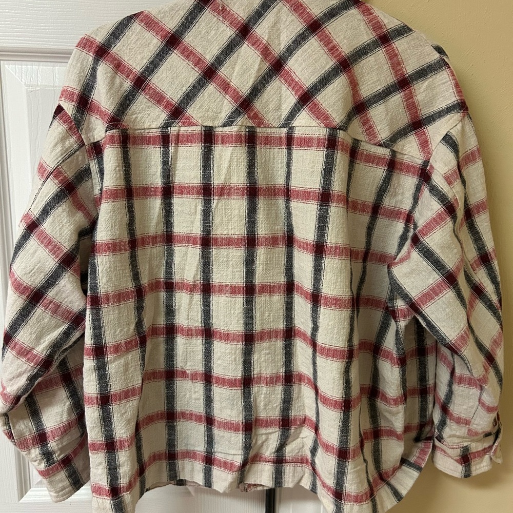 Zara Women's Plaid Utility Jacket - Red, Black, Cream - Picture 4 of 6